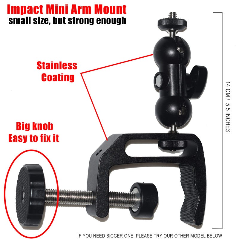 2-Be-Best Mini Projector Mount, Articulating Clamp Mount, 360 Flexible, Compatible with Projector, Camera, LED Light, 1 Year Warranty - Image 2